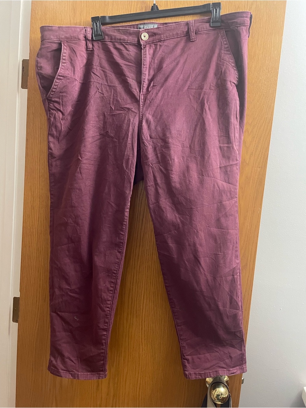 Torrid Women Plum Maroon High Rise Straight Utility Ankle Pants Plus size 24